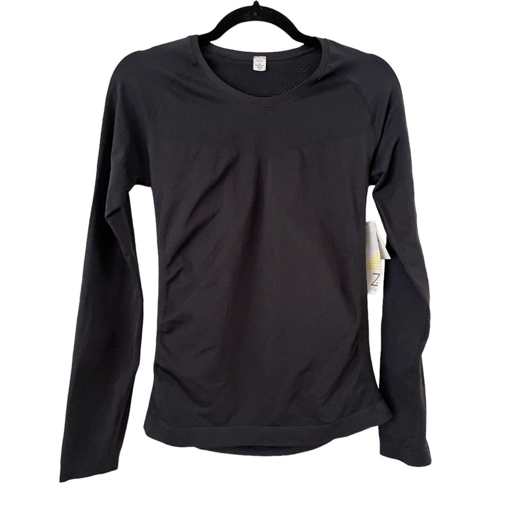 NWT Z By Zella Black Meridian Long Sleeve Mesh Panel Shirt Sz Small